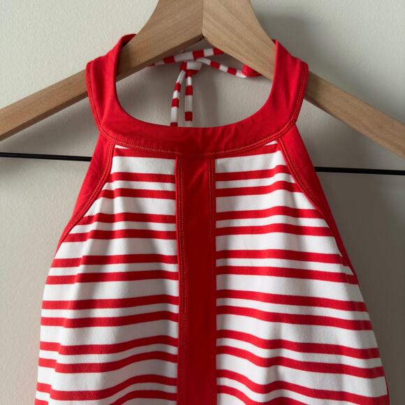 Lululemon Hip To Be Zen Halter in Twin Stripe Love Red / Love Red Tank Top Pads - Picture 6 of 11